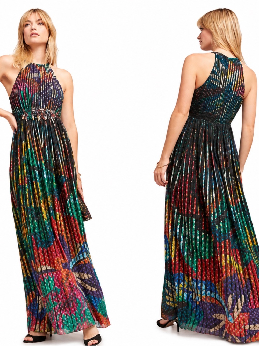 Anthropologie Vacation Wedding Geisha Designs Kalinka Dress Sz 10 Pleated Boho